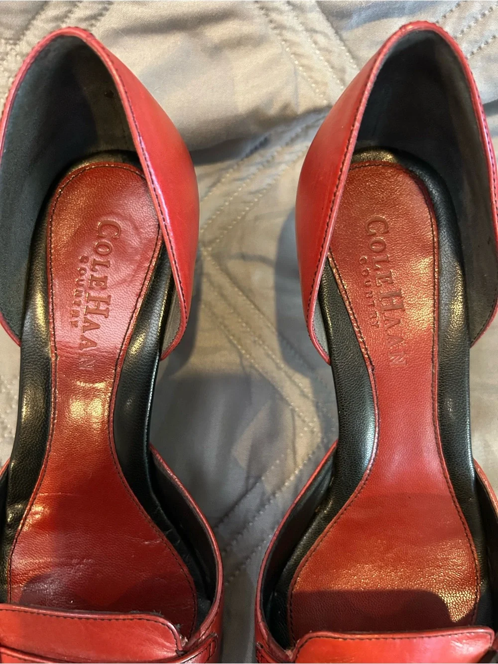 Cole Haan Red Pointed-Toe D'Orsay Pump with Loafer Strap
